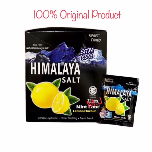 20 Box (240 Pcs) Big Foot Natural Himalaya Salt Refresh Mint Candy Lemon  Flavour