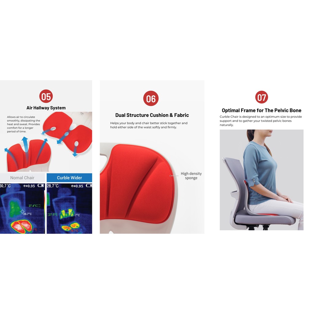 ABLUE Curble Posture Correction Chair Wider Ergonomic Design Lumbar Support Shopee Singapore