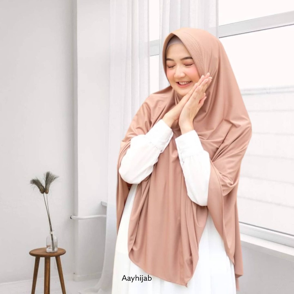 jilbab bergo jersey tasya jumbo / hijab instan jersey jumbo 90 x 100 - Gambar 3