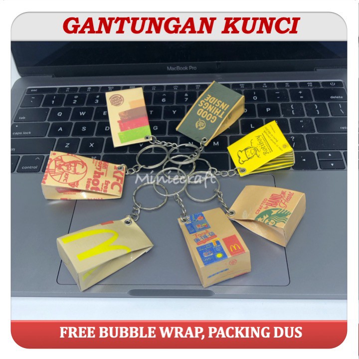 GANTUNGAN Ganci - Miniature Keychain BAG FOOD MCD, KFC, STARBUCKS ...