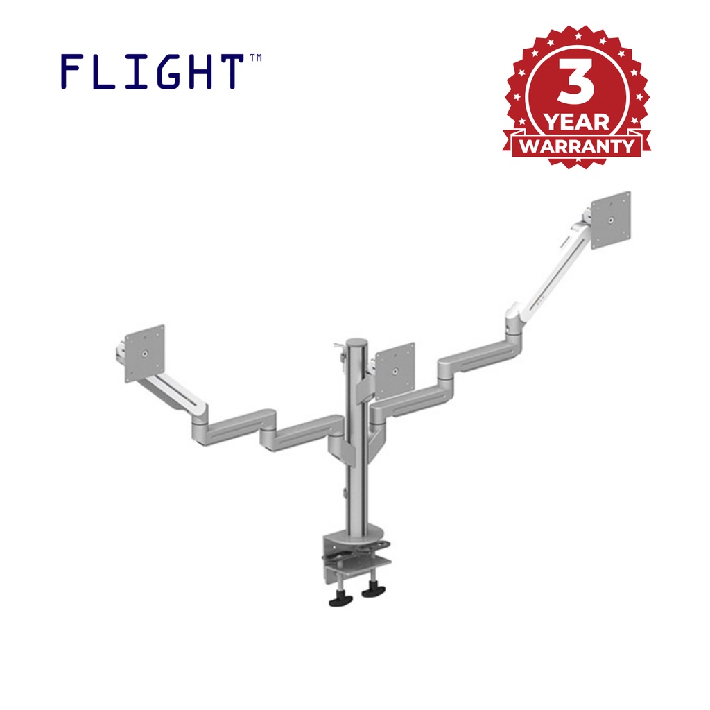 Flight Premium LCD Triple Monitor Arm, Vesa Mount, Height Adjustable