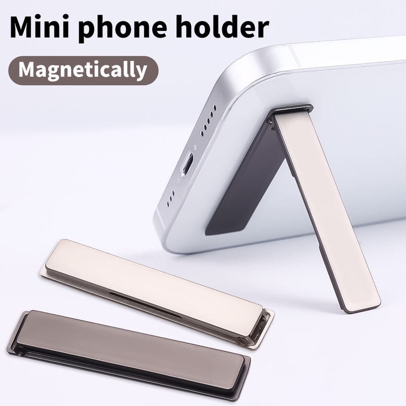 Portable Folding One Word Magnetic Suction Invisible Phone Stand / Ultra-thin Sticky Lazy Tablet Stand for Ipad / Creative Drama Catcher / Mobile Phone Accessories