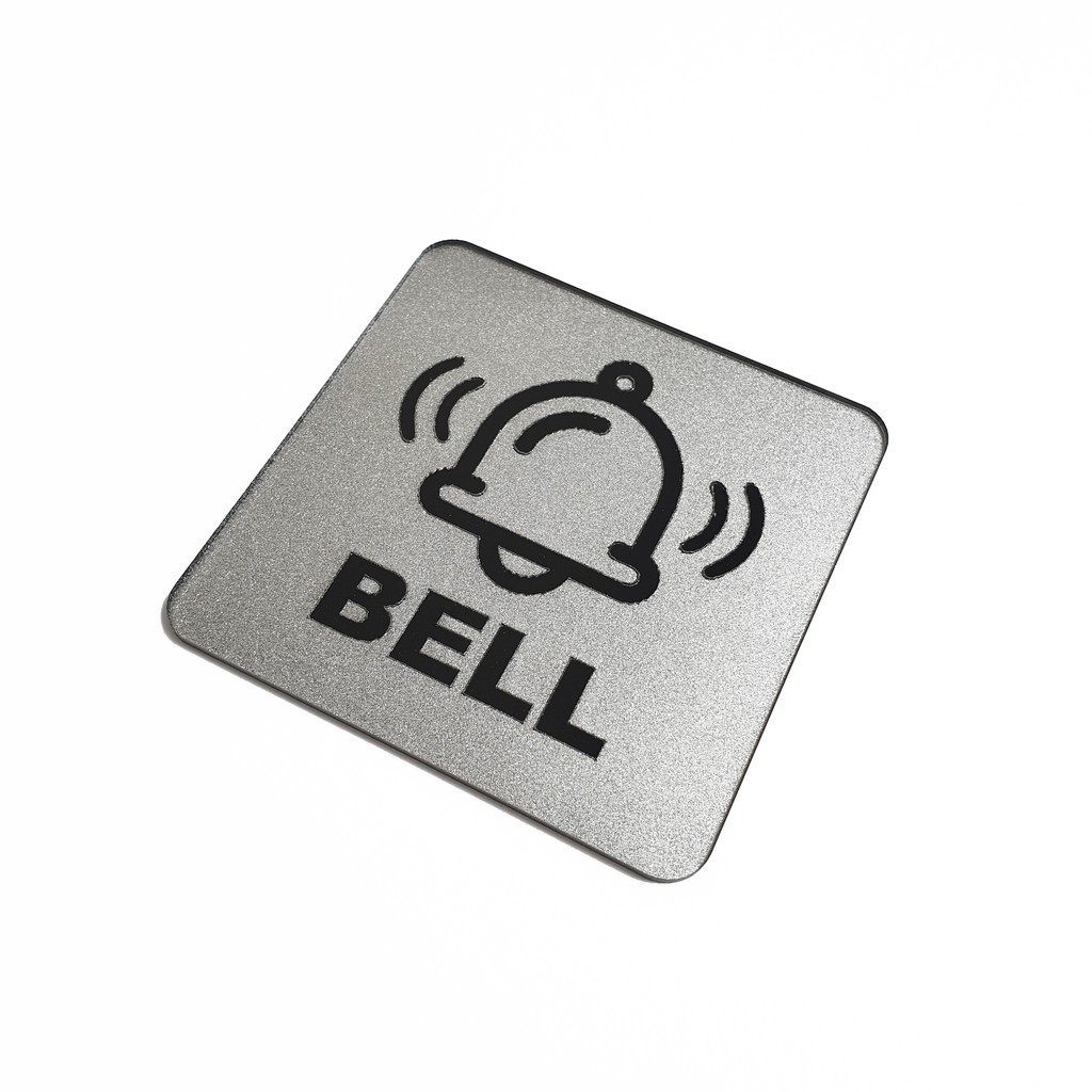 Acrylic Sign - SILVER Bell - Home Bell Signage / Bill Waiter Table Bell ...