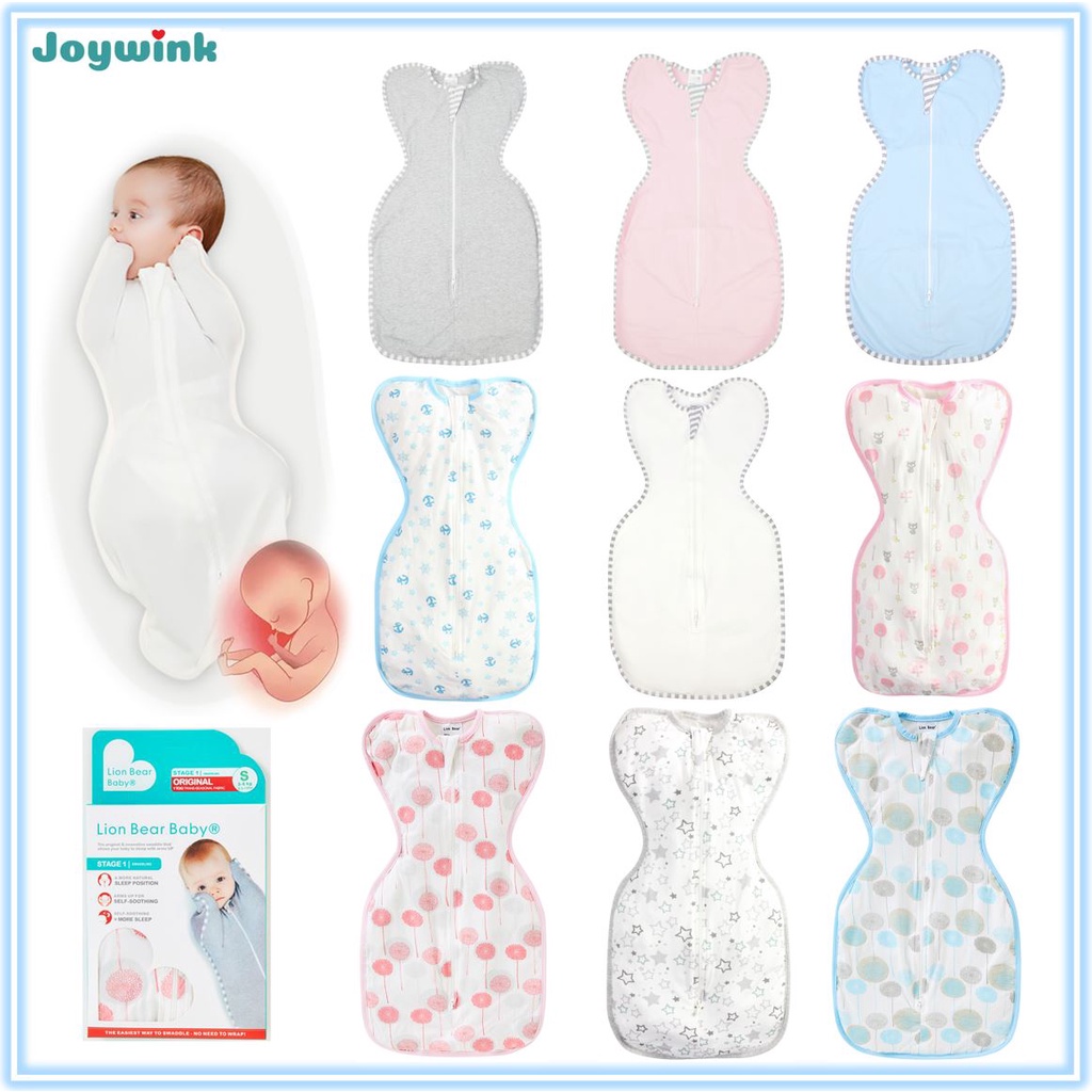 [SG Stock] Lion Bear Baby Sleeping Bag Swaddle Bamboo Cotton Double Zip