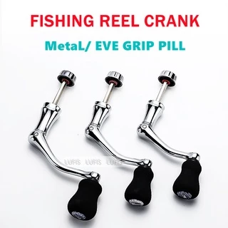 1pc Fishing Spinning Reel Handle Metal Replacement Rocker Arm Grip With  Round Power Knob