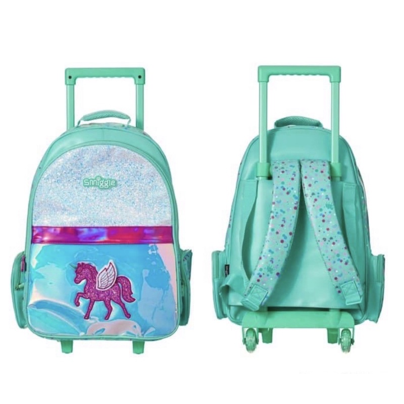 Smiggle Believe Unicorn Trolley Backpack Girls School Bag Shopee