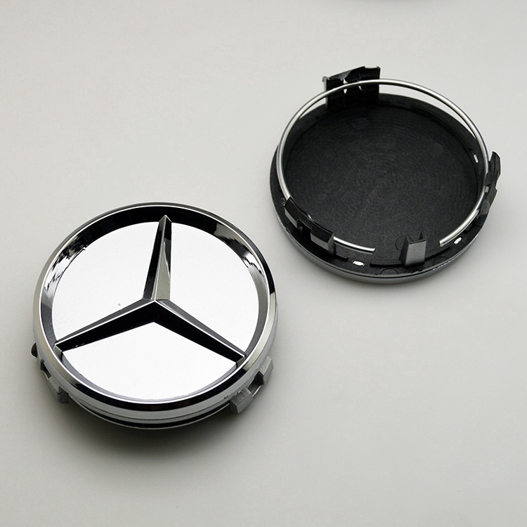 4x 60mm Black Matte Mercedes Logo Wheel Center Hub Cap Emblem Covers 6cm