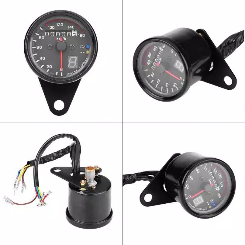 Universal custom round Speedometer Speedometer + gear indicator ...