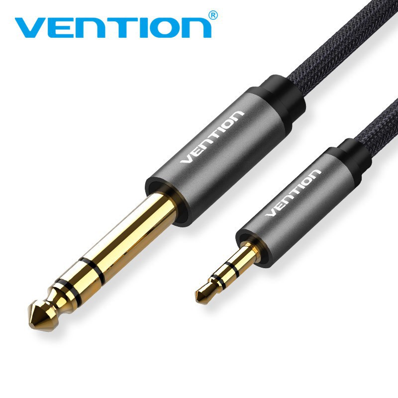 3.5mm to 1/4 6.35mm Stereo standard Jack to Big Jack AUDIO MIC AMP Cable  1.8m