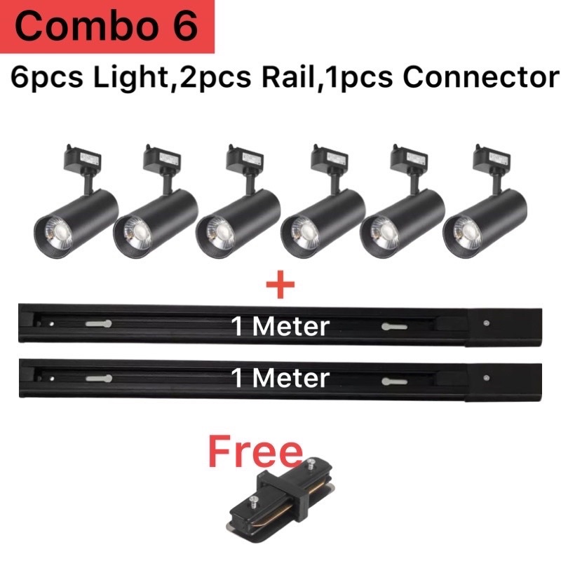 30W LED Track Light Combo Set With Rail | Shopee Singapore