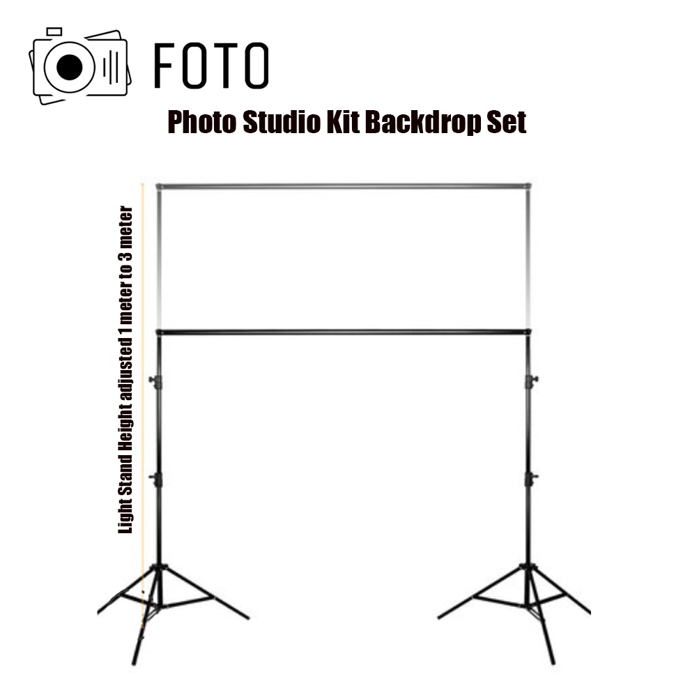 Foto Photo Studio Kit Set Backdrop Stand with Storage Bag & 4 Backdrop ...