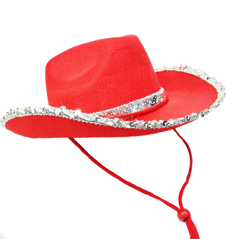 RUNNY Sequin Cowboy Hat Performance Hat Cowboy Cosplay Cowgirl Party ...
