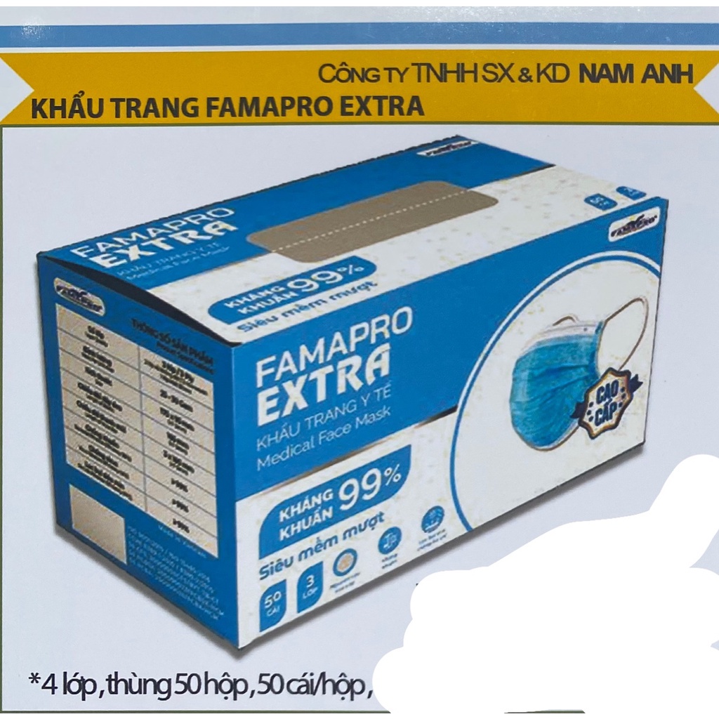 Famapro EXTRA Medical Mask Box Of 50 Pieces (Premium 4 Layers) Shopee