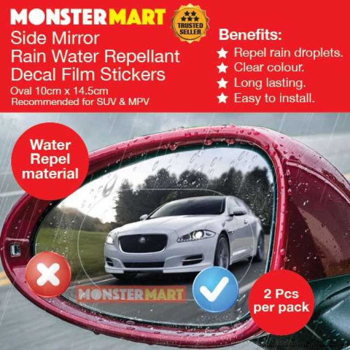 Honda Vezel Side Mirror Water Repellant Decal Film Sticker Oval 10cm x