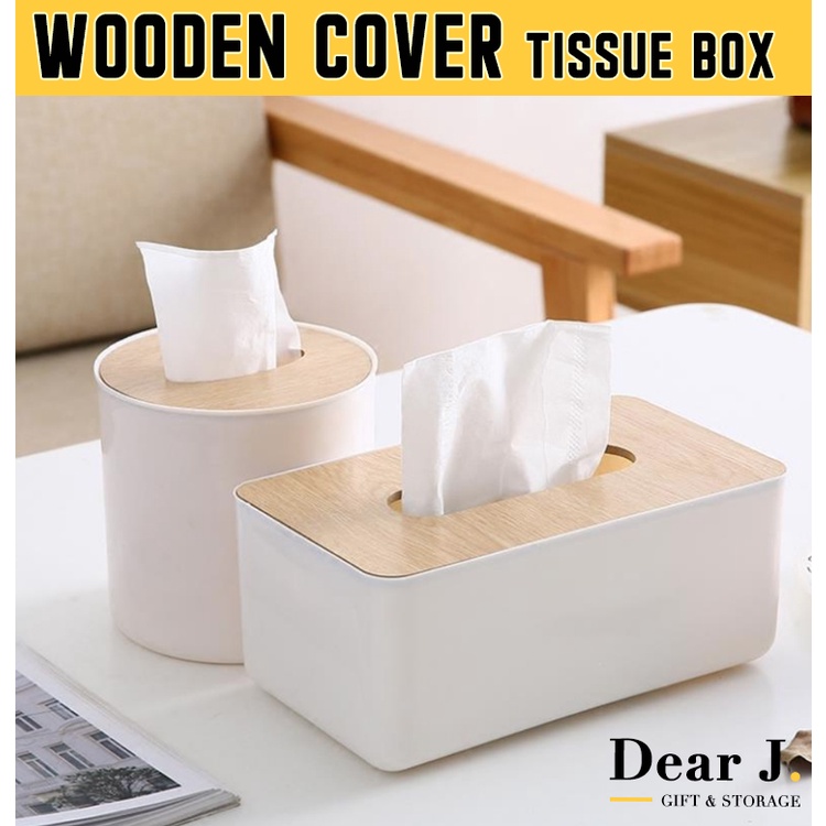 Tissue Box WHITE HOLDER STORAGE COVER PLASTIC WOODEN COVER / Minimalist ...