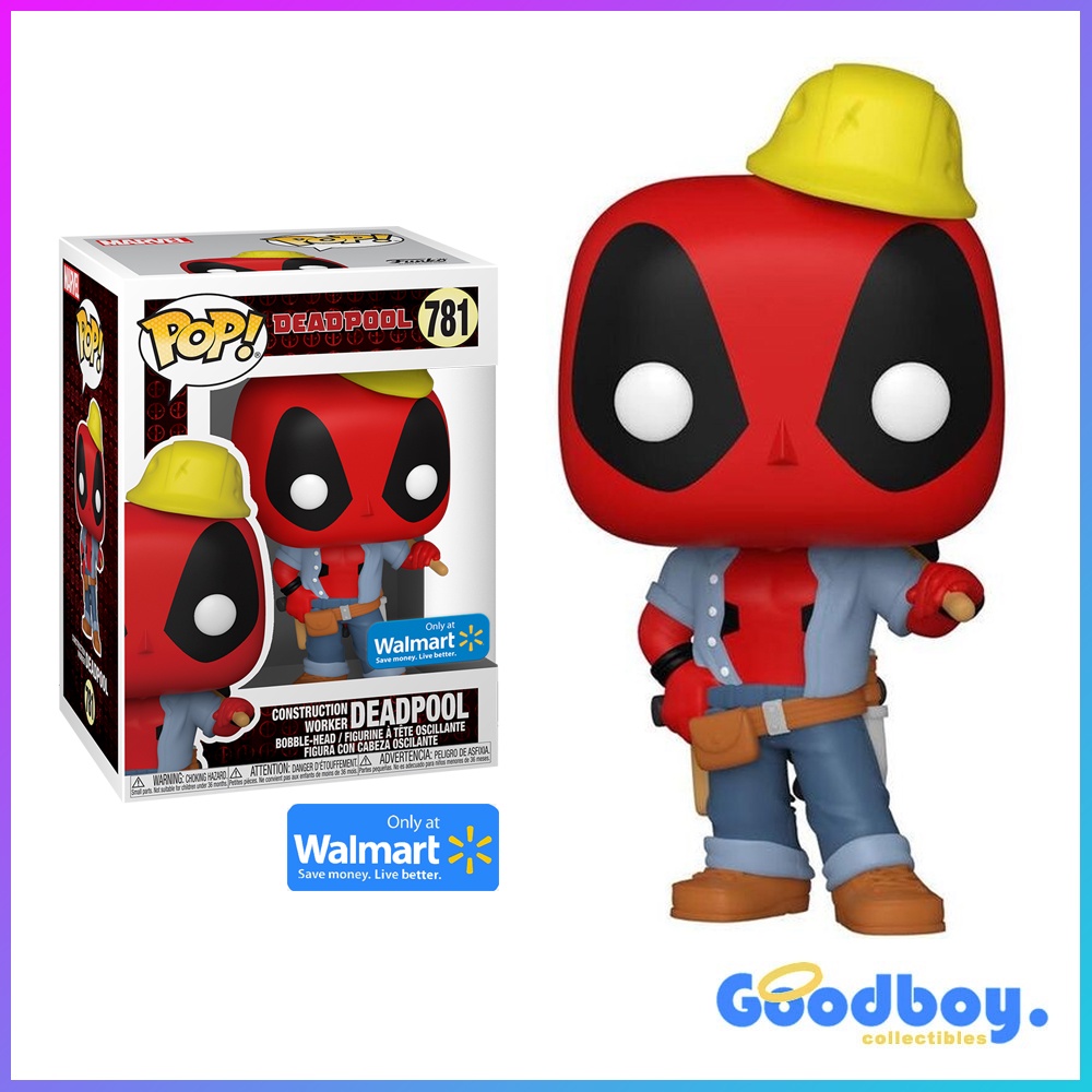 Funko POP! Marvel - Construction Worker Deadpool - Walmart Exclusive ...
