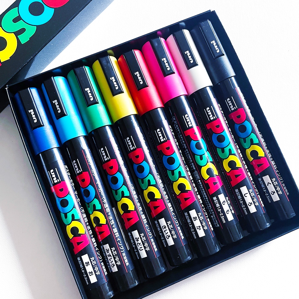 Uni-Ball POSCA PC-5M Paint Marker Art Pens - Nebula Set of 8 Pens in Gift  Box