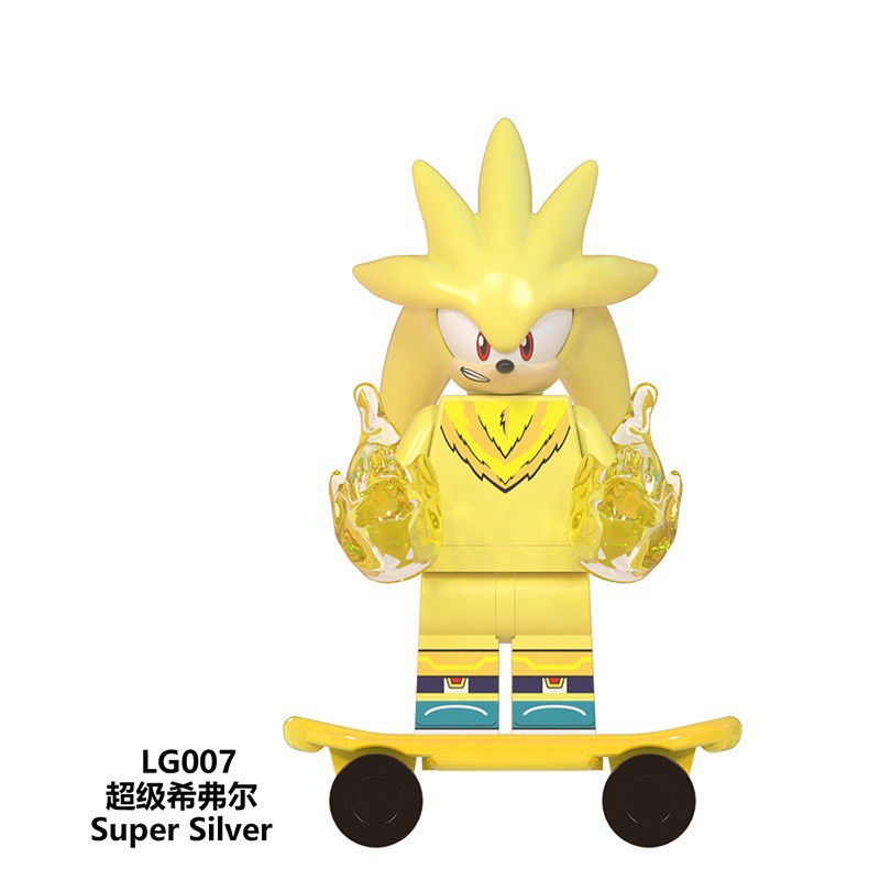 READY STOCK Cartoon Silver Sonic with Skateboard Minifigures Kids Bricks Blocks Toys for Gifts Shopee Singapore