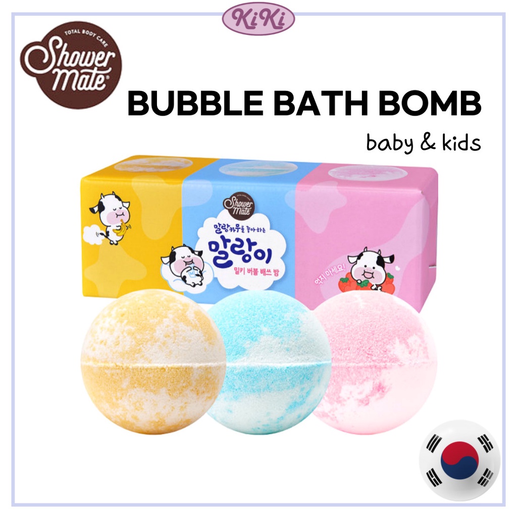[Showermate] Milky Bubble Bath Bomb Set 80g x 3 Banana Milk/Strawberry ...