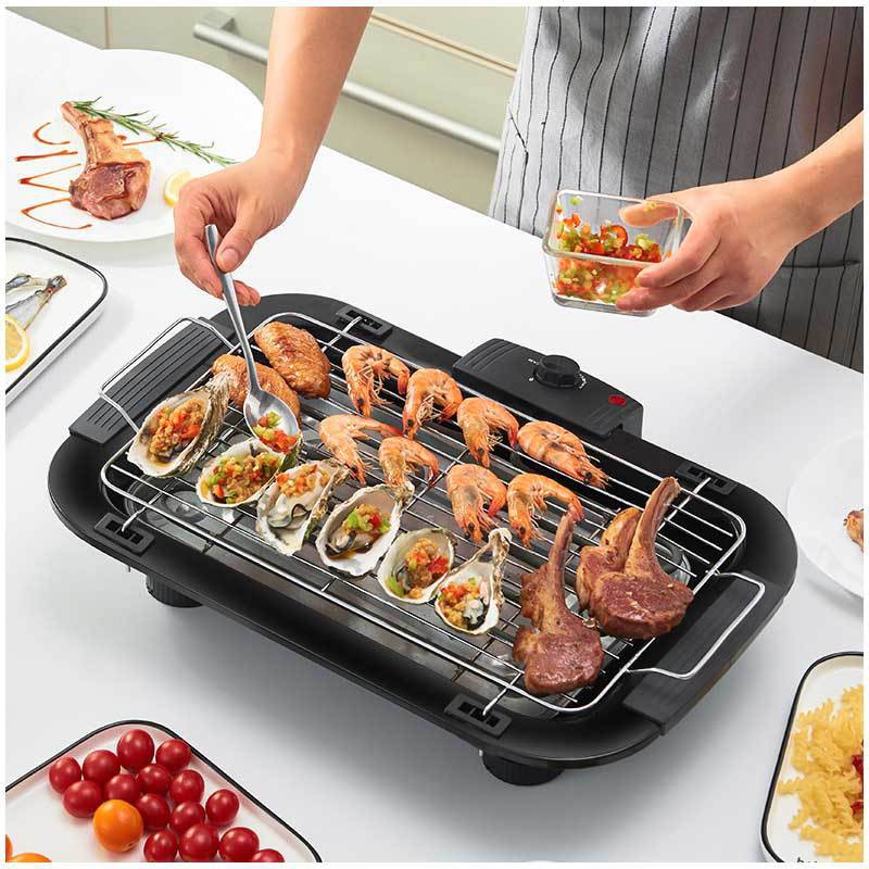BBQ smokeless electric barbecue grill household non-stick pan grill ...