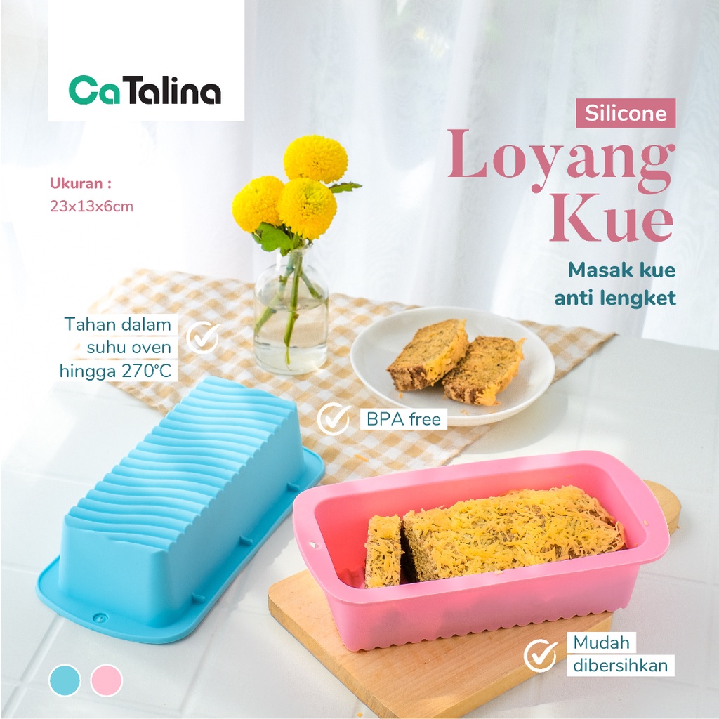 Loyang Kue Silikon Loyang Roti Tawar Brownies Loaf Pan Silikon Anti Lengket Tahan Panas - Gambar 3
