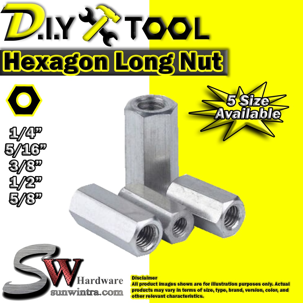 Zinc / GI Long Nut - 1/4