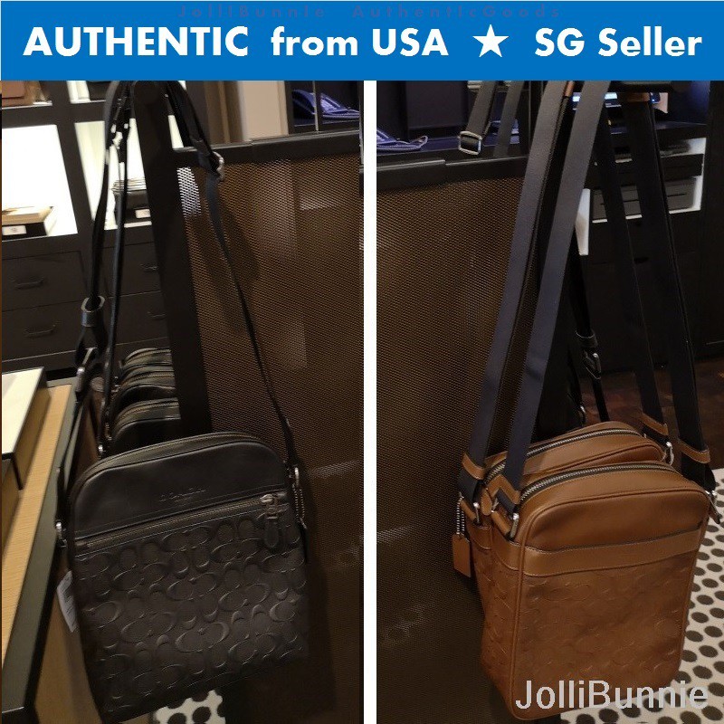 COACH Houston Flight Bag In Signature Crossgrain Leather F73338 Shopee Singapore