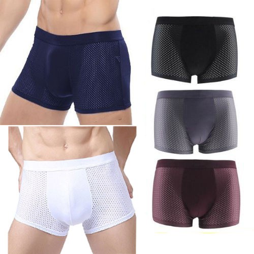 Ready Stock Ice Silk Men Breathable Mesh Boxer Stretchable Plus Size ...