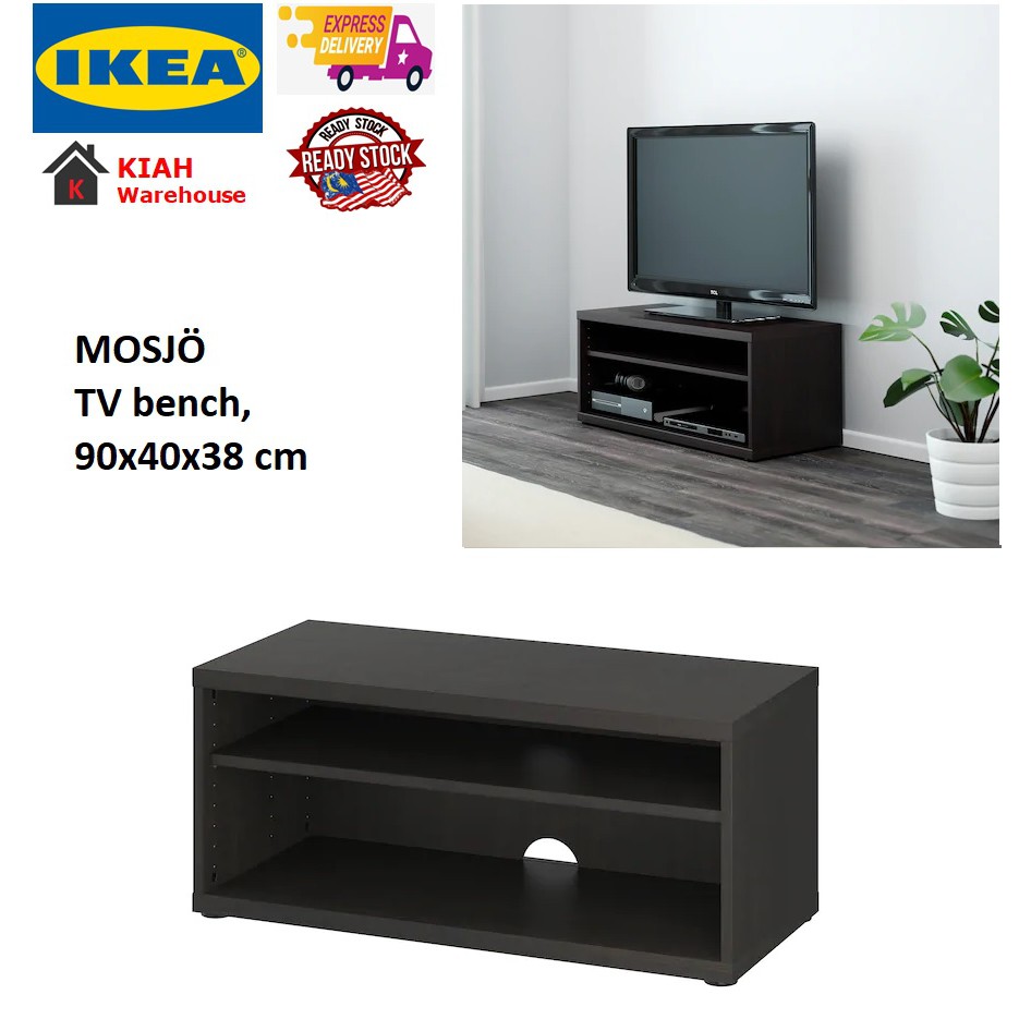 MOSJO MOSJO TV bench black brown 90x40x38 cm TV Cabinet Ikea Meja Tv Ikea Shopee Singapore