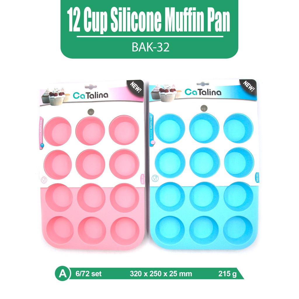 Cetakan Silikon Kue Cup Cake Muffin Pink Biru Anti Lengket Tahan Panas - Gambar 4