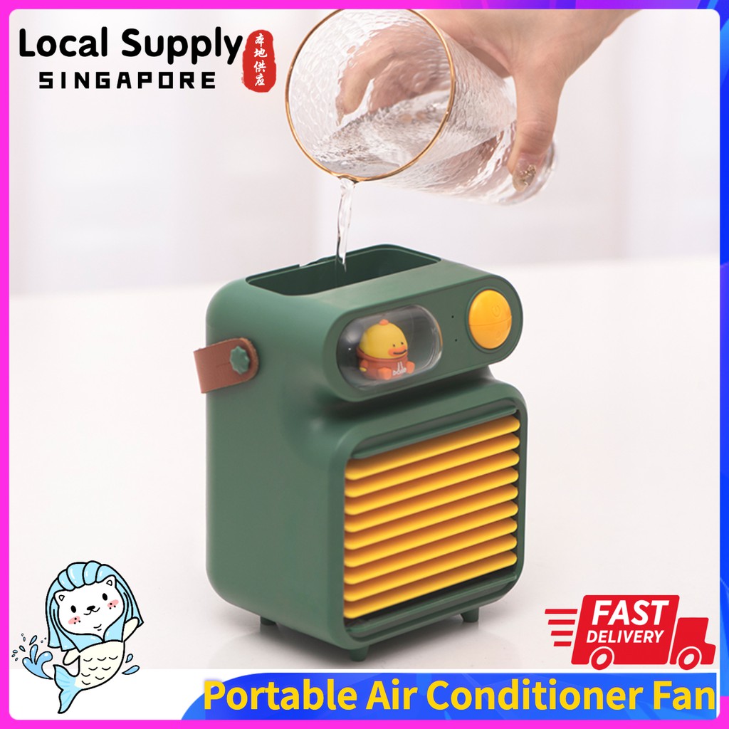 Portable Air Conditioner Mini Fan, 4000mAH Rechargeable Desk Fan, 3 ...