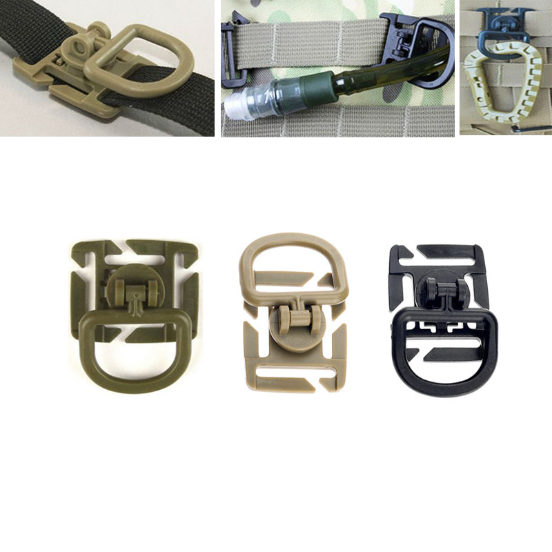 5X rotation D ring clip molle attach webbing clamp tactical backpack ...
