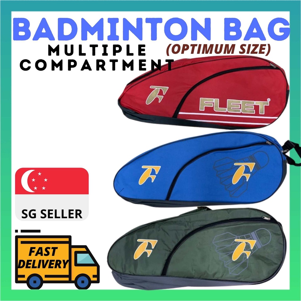 [BADMINTON BAG] FLEET RACKET RACKETBAG DOUBLE COMPARTMENT | Shopee ...