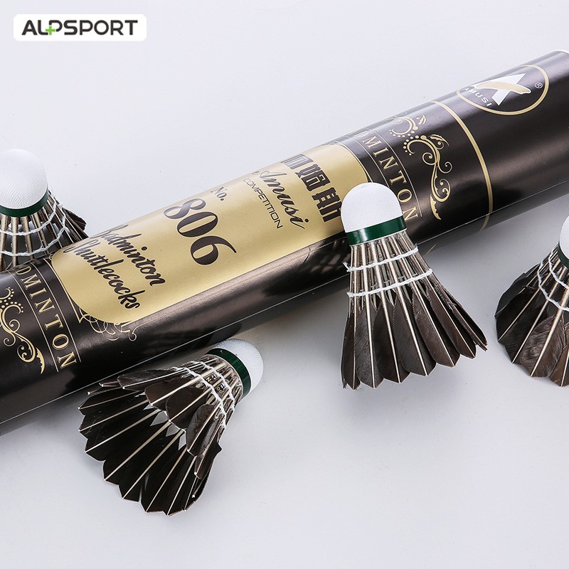 ALP 806 12/24 Pcs Tube Black Goose Feather Durable Badminton Ball