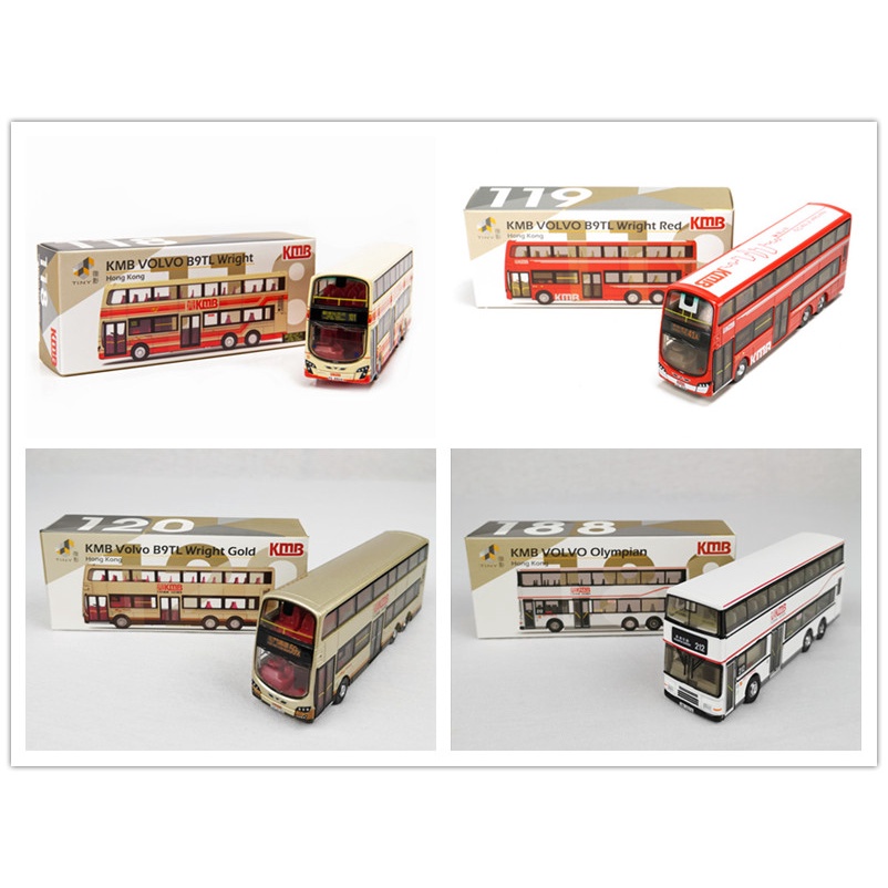 TINY 92/118/119 HONG KONG KMB VOLVO B9TL WRIGHT OLYMPIAN BUS DIECAST ...