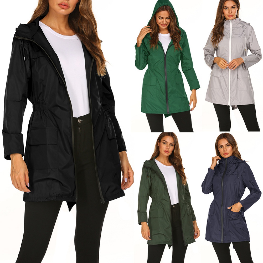 New Women Lightweight Raincoat Waterproof Jacket Hooded Outdoor Hiking Jacket For Women Rainwear Shopee Singapore