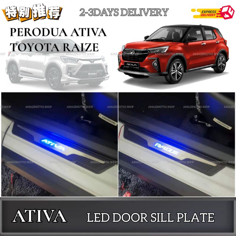 AMAZING PERODUA ATIVA TOYOTA RAIZE LED DOOR SILL PLATE DOOR STEP PANEL ...