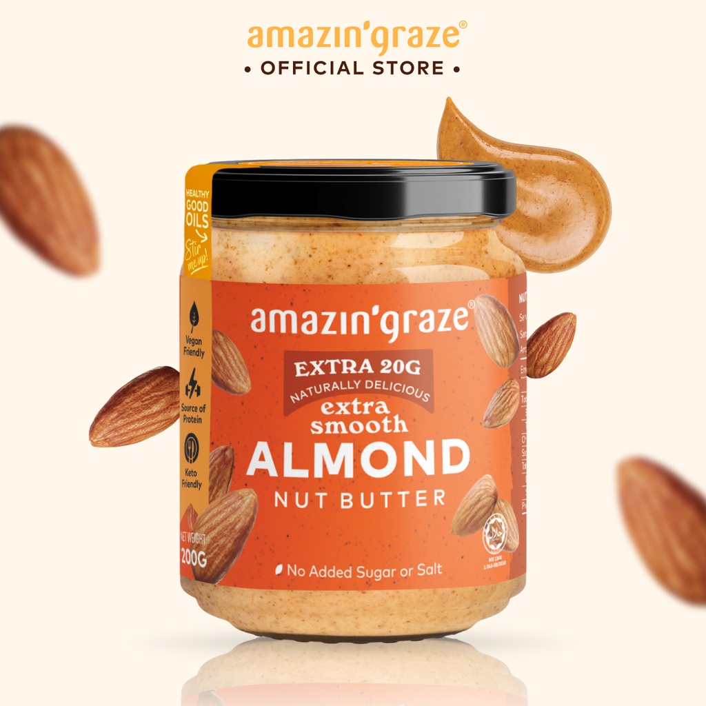 Amazin' Graze All Natural Almond Butter 200g Shopee Singapore