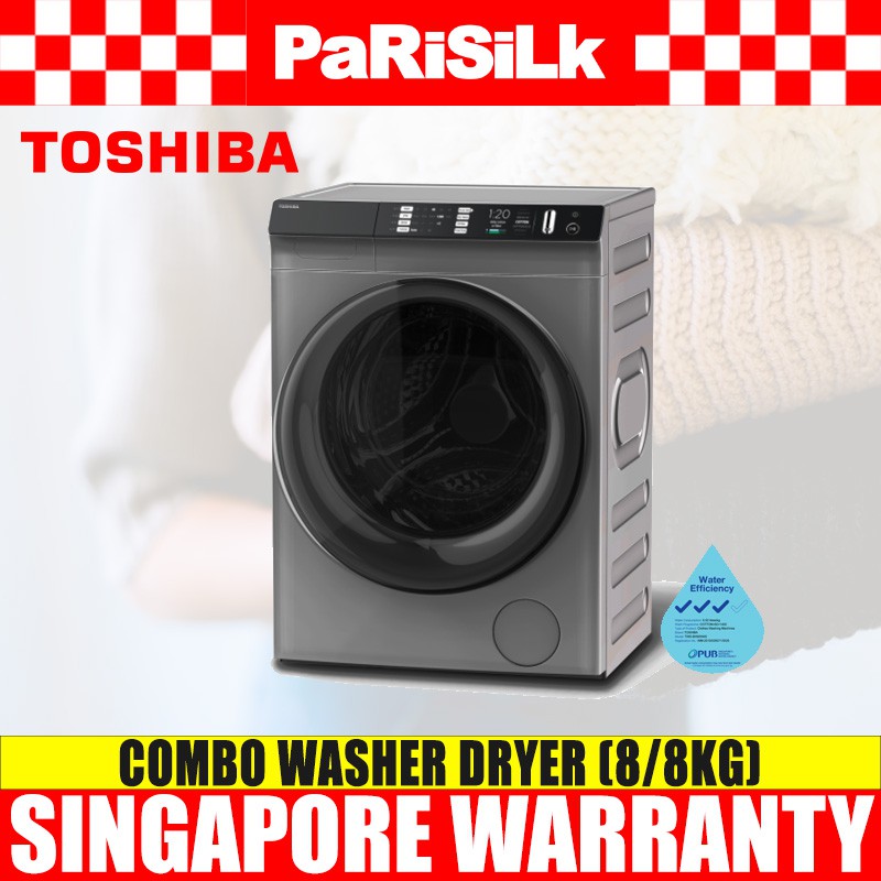 Toshiba TWDBH90W4S Combo Washer Dryer (8/8kg) Shopee Singapore