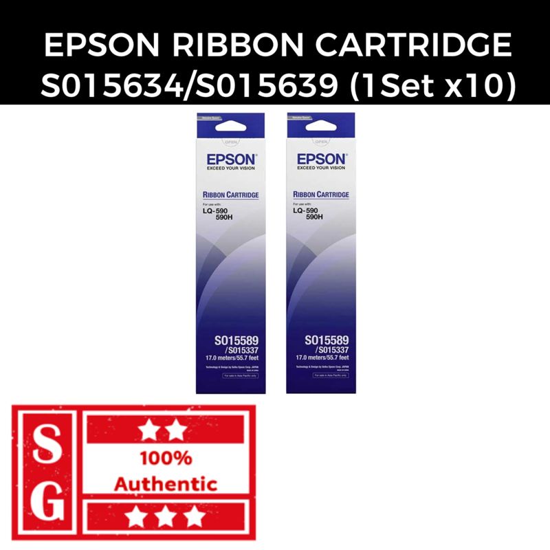 Epson Ribbon Cartridge S015589 (For Dot Matrix Printer LQ590, LQ590II
