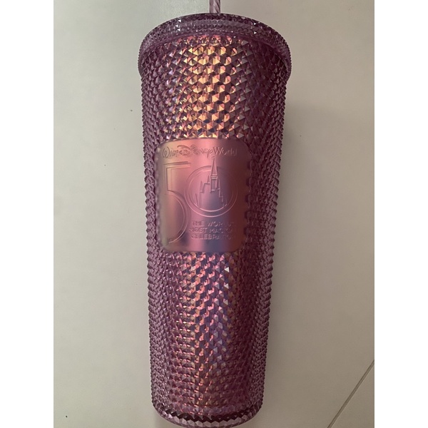 Disney World 50th Anniversary Starbucks Pink Studded Tumbler