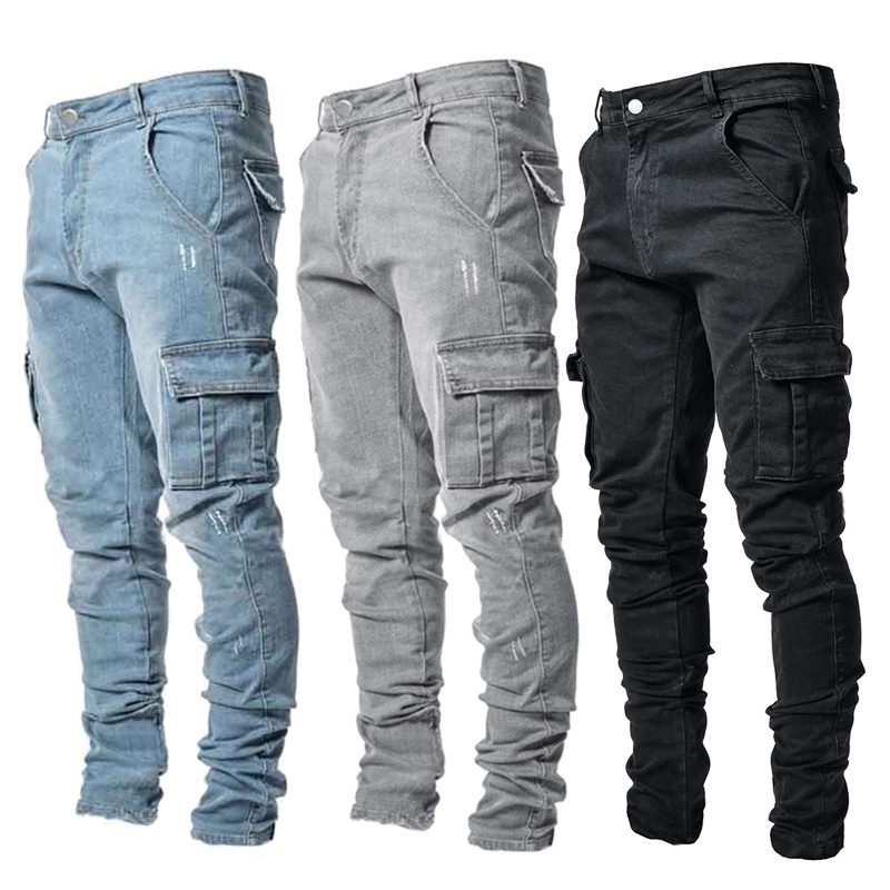 New Fashion Mens Jeans Skinny Jeans Stretch Slim Fit Jeans Men Trousers ...