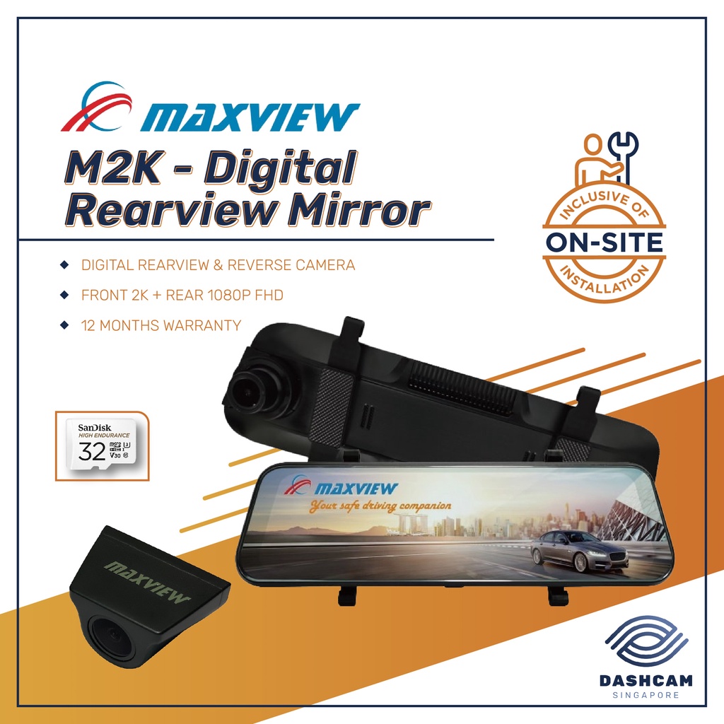 Maxview M2K Digital Rearview Mirror [Product of Singapore] Digital