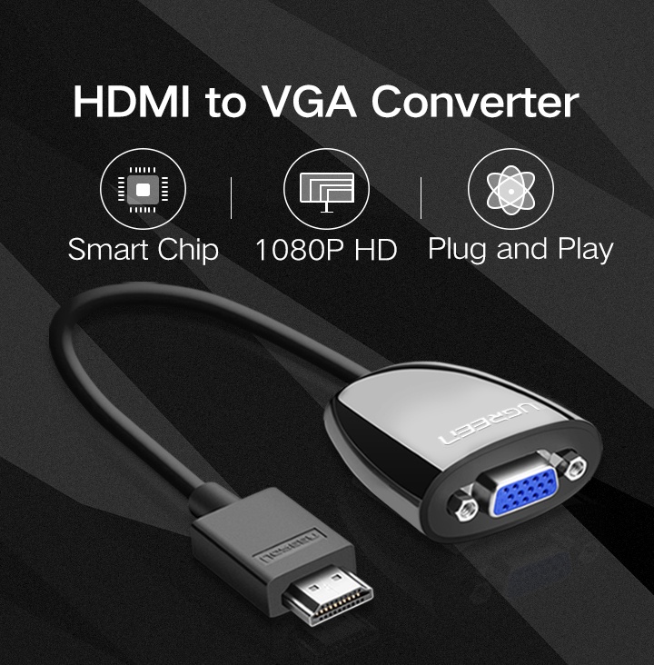UGREEN HDMI To VGA Connector Adapter Converter | Shopee Singapore