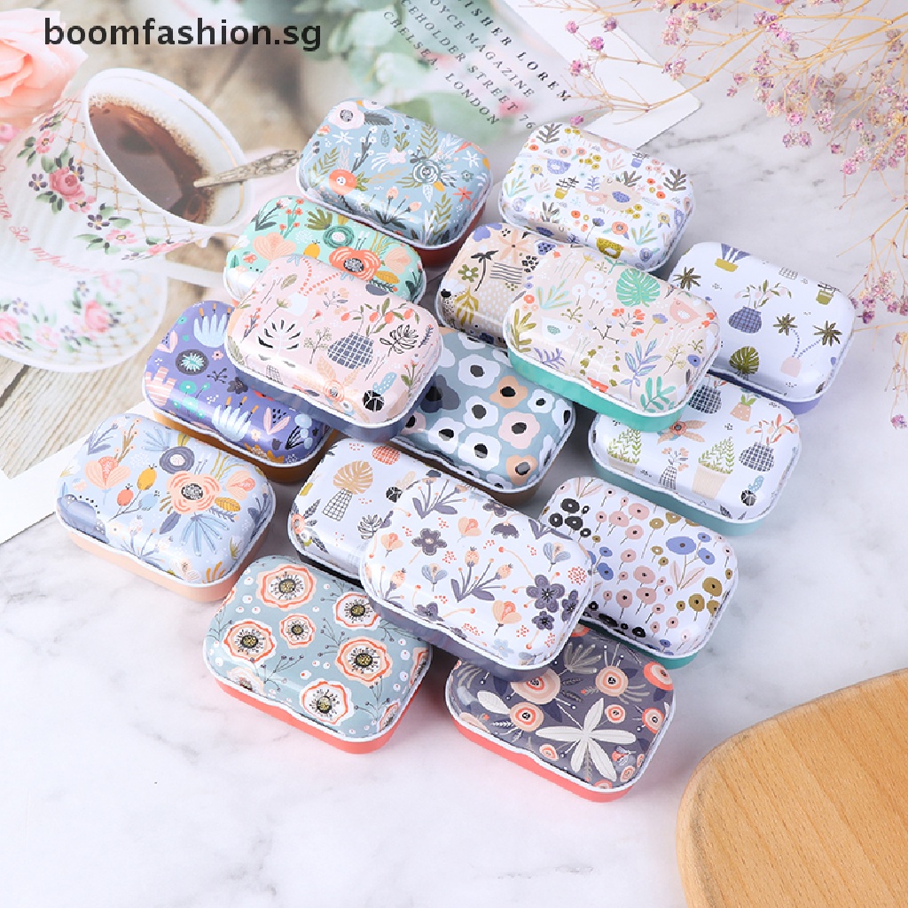 [boomfashion] Mini Flower Tin Trinket Coin Box Jewelry Storage Case ...