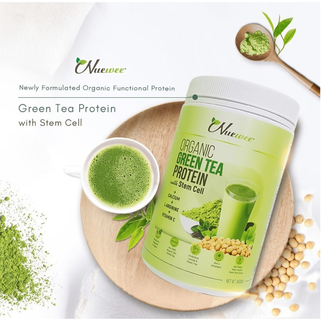 Nuewee Organic Green Tea Protein with Stem Cell (450g) Vegan | Shopee ...