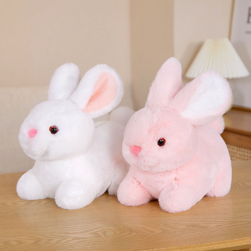 3 Sizes Stuffed Toy Life Like Fluffy Rabbit Bunny Doll Friend Soft ...