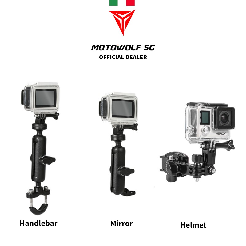 Motowolf Motorcycle GoPro Holder | Shopee Singapore