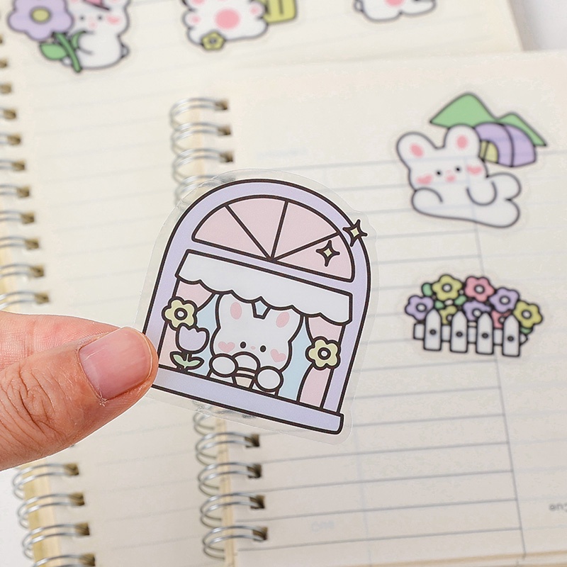 40 Pcs Cute Cartoon Waterproof PET Stickers Pack Student Handbook Deco ...