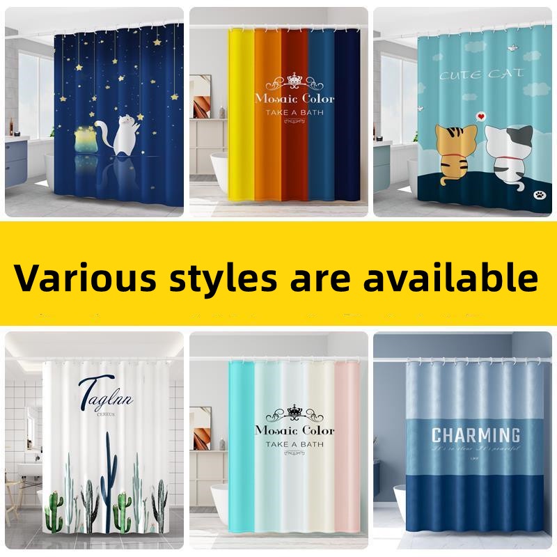 Bathroom shower curtain fabric/thick shower curtain/waterproof shower